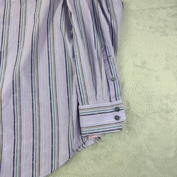Robert Graham Button Up Long Sleeve Purple Shirt Men’s Size XL - Picture 3 of 13